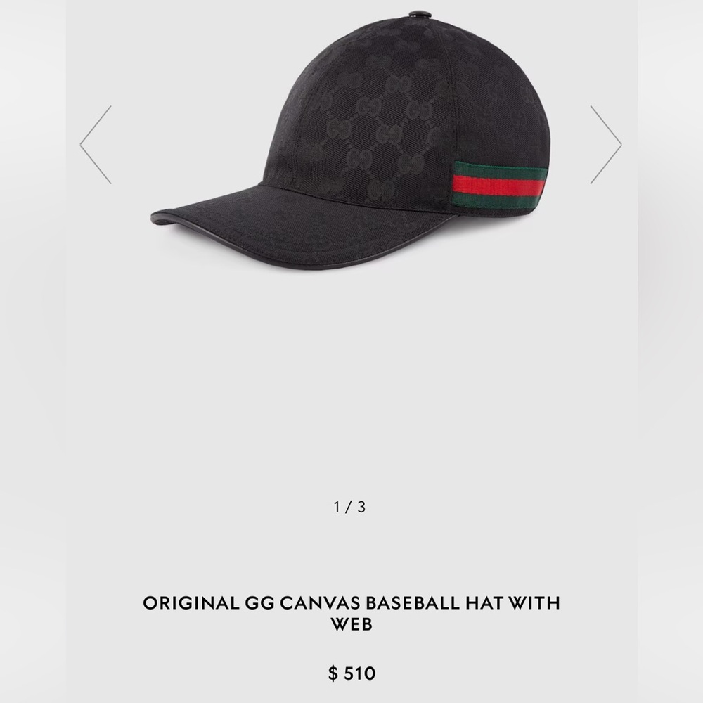 ORIGINAL GG CANVAS BASEBALL HAT WITH WEB